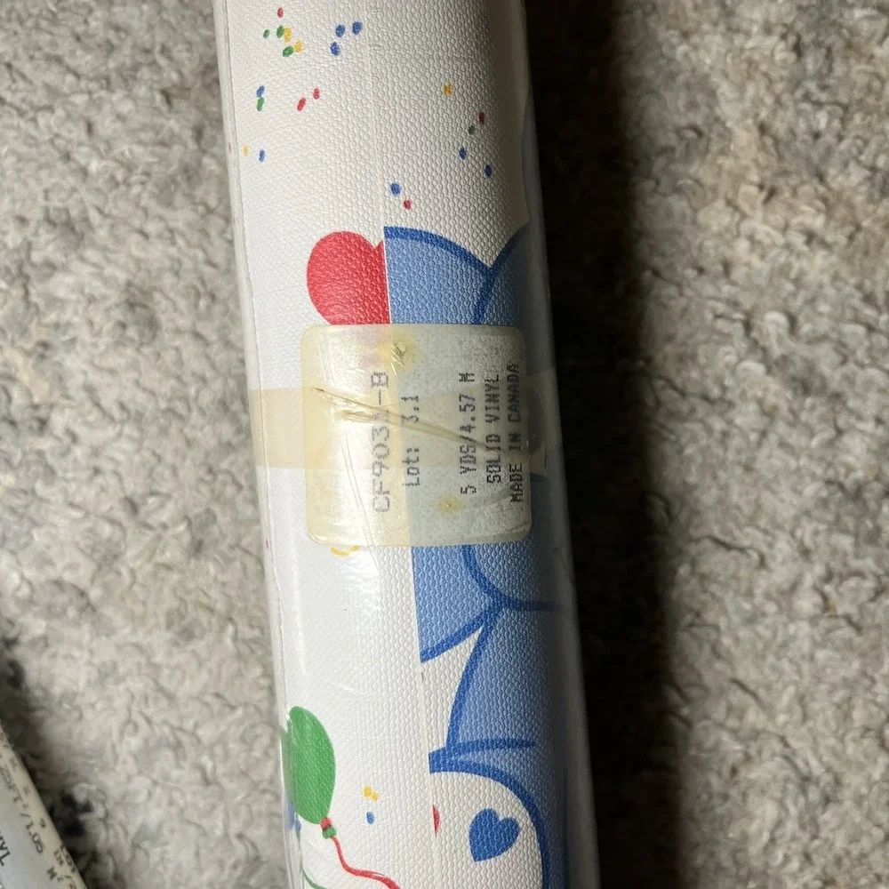 VTG Sealed Elephant Heart Vinyl Border Wallpaper 2 Rolls 5 yds ea Baby Decor NOS